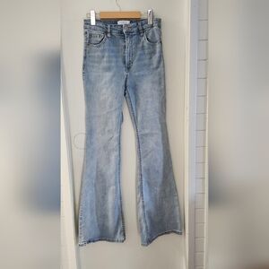 Dynamite Hailey dark blue denim high rise flared jeans (size 29) 70’s style
